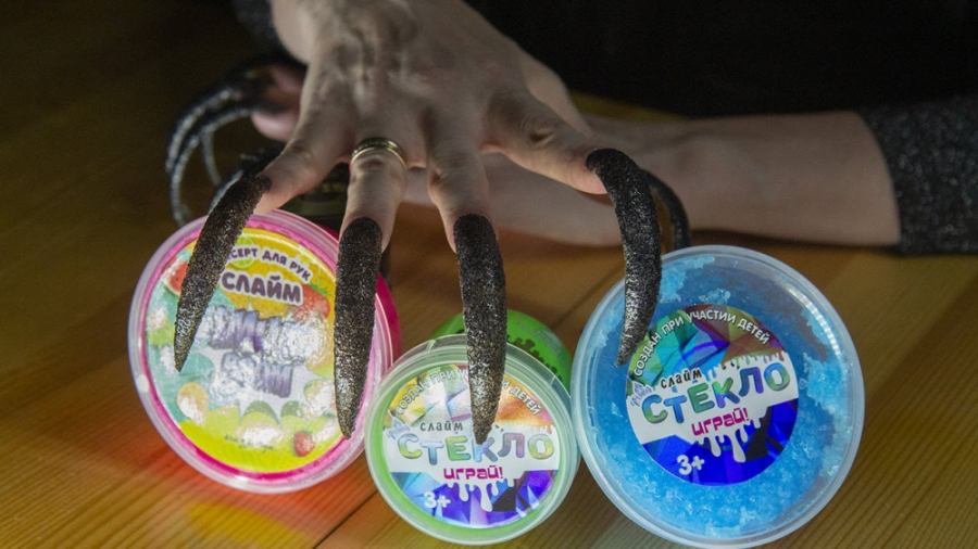 بازی با اسلایم »» ناخن بلند