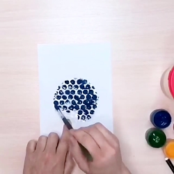 کلیپ آموزش نقاشی با مشمای حباب دار .گل زیبا .نقاشی زیبا و ساده