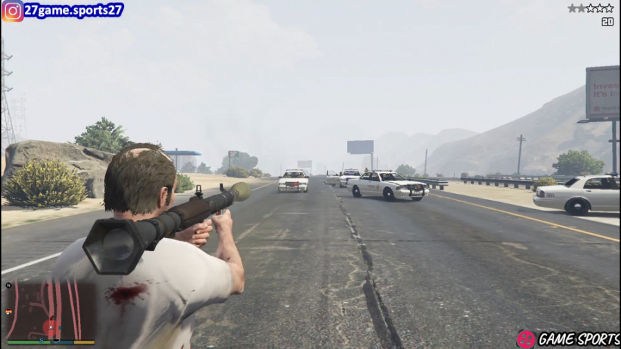 شورش در شهر لوس سانتوس با ترور GTA V چقدر پلیس جمع شد!!!!!!