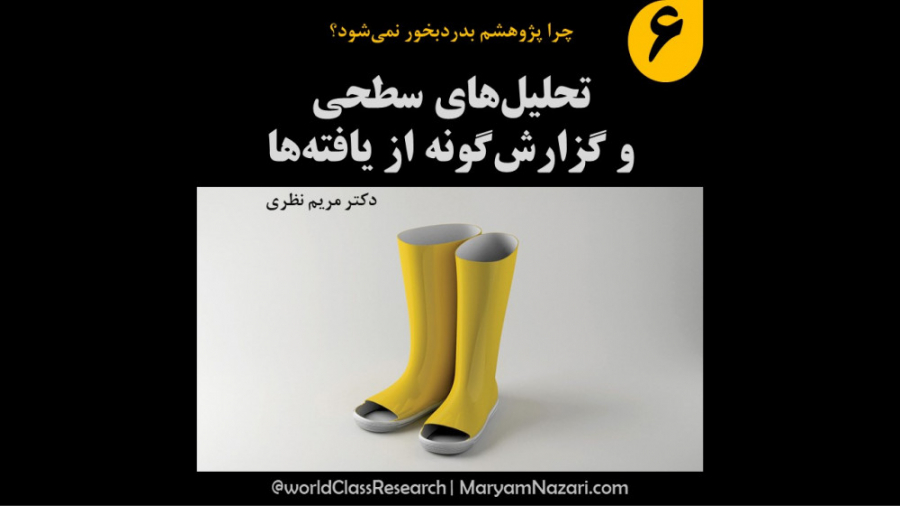 اشتباه 6. تحلیل‌های سطحی و گزارش‌گونه از یافته‌ها دکتر مریم نظری