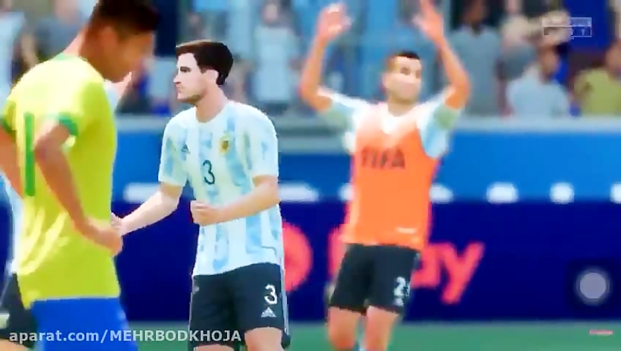 شبیه سازی جشن قهرمانی آرژانتین در کوپا آمریکا با فیفا ۲۱