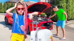 ایوا و پدر در به یک سفر خانواد...