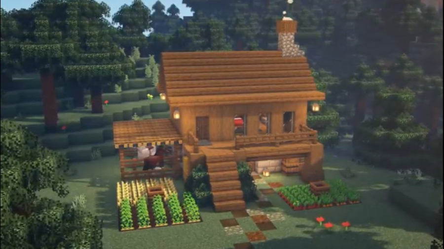 اموزش ساخت خانه چوبی در ماینکرافت ( mincraft )