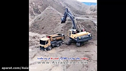 همکاری بیل مکانیکی و کامیون آرسی  (فروشگاه Asia Vend)