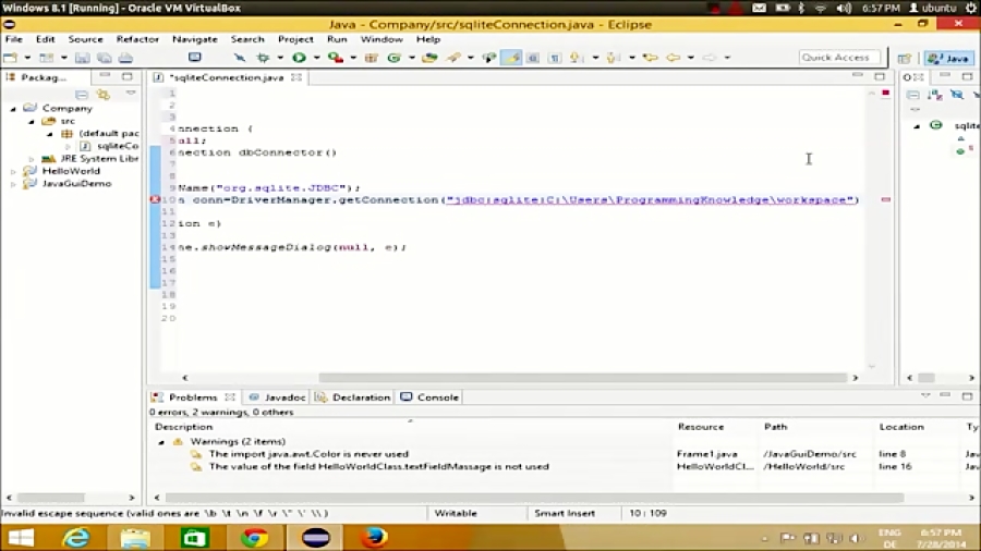Java Eclipse GUI Tutorial 4 # Database