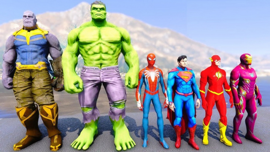 هالک ، تانوس و مرد عنکبوتی علیه فلش ، سوپر من و مرد آهنی