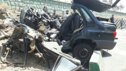 پودر شدن پراید در برخورد شاخ به شاخ با ایسوزو پودر شدن پراید در برخورد شاخ به شاخ با ایسوزو