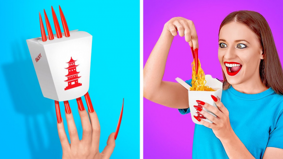 موقعیت های خنده دار :: 123 GO مشکلات دختران با ناخن های بلند و لاک خورده