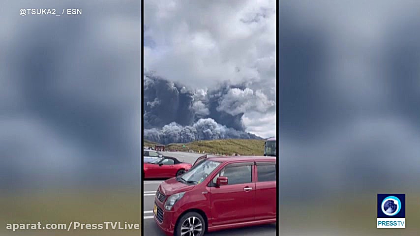Japan's Mount Aso spews giant column of ash دستگاه لیزر پالس فمتوثانیه