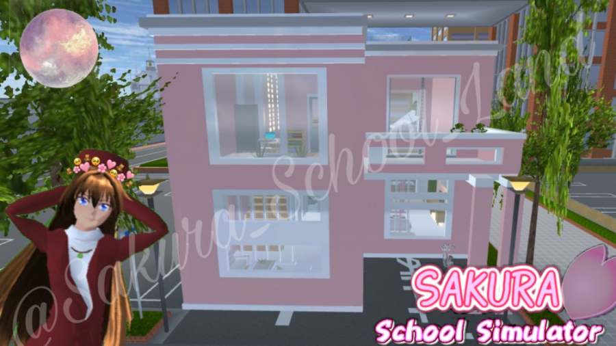 کد خانه ی کیوت و صورتی در Sakura School Simulator