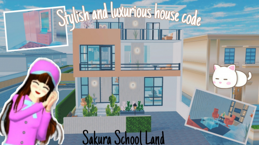 کد خانه ۳ طبقه ی لاکچری و لوکس در ساکورا اسکول Sakura School Simulator