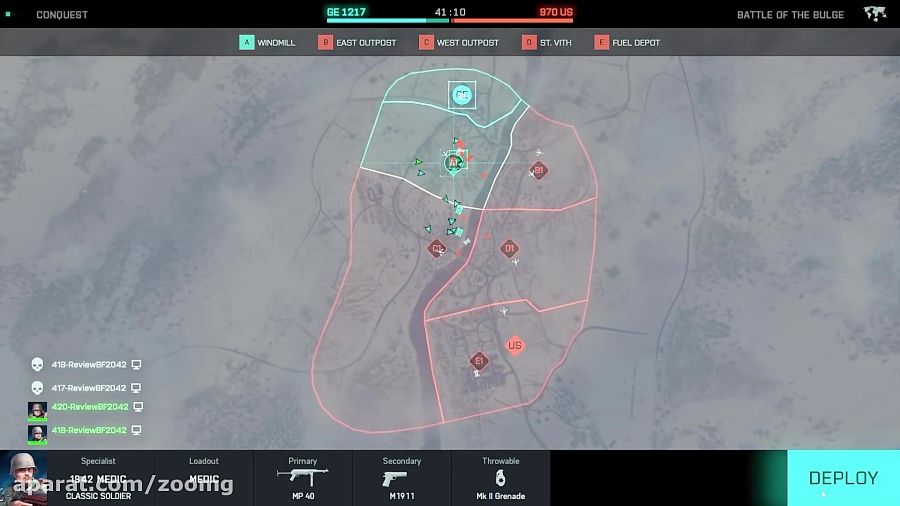 نمایش گیم پلی نقشه Battle of the Bulge در بازی Battlefield 2042 - زومجی