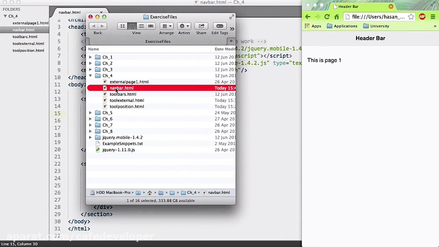 دوره آموزش jQuery Mobile: قسمت 15