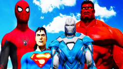 مرد عنکبوتی و هالک قرمز علیه سوپر من و مرد آهنی آبی