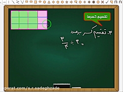 تقسیم کسر بر عدد با رسم شکل و محور