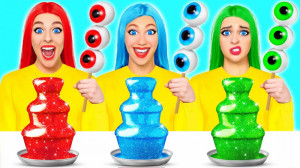 چالش خوردن غذاهای با رنگ مشابه...