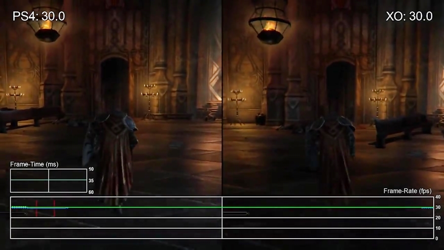 مقایسه فریم ریت بازی Lords of the Fallen - PS4 VS XO