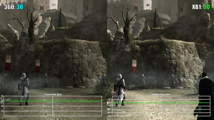 مقایسه فریم ریت بازی Assassins Creed XO VS X360