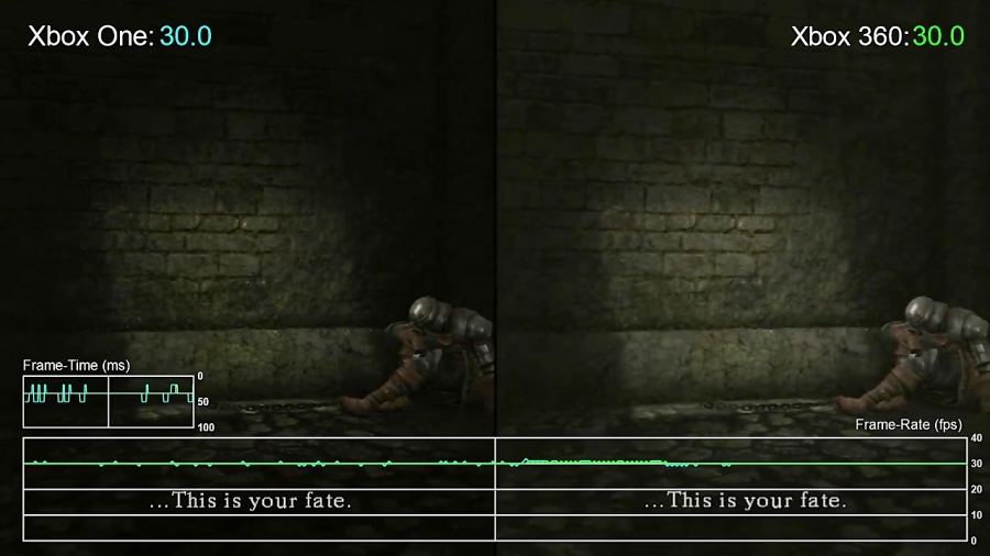 مقایسه فریم ریت بازی Dark Souls - XO VS X360