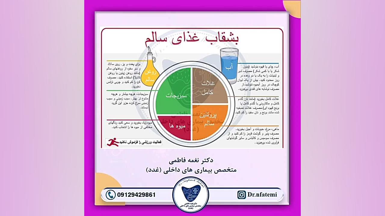 بشقاب غذا سالم دکتر نغمه فاطمی
