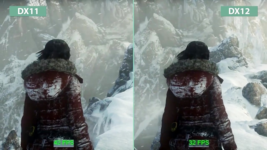 مقایسه گرافیک Rise of the Tomb Raider DX11, DX12, R9390X
