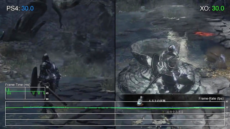 مقایسه فریم ریت بازی Dark Souls III - PS4 VS XO
