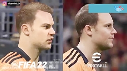 مقایسه چهره هایfifa وpes
