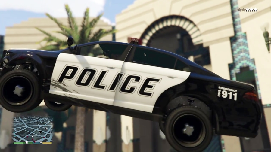 پرش فوق العاده با ماشین پلیس! - GTA V PS4