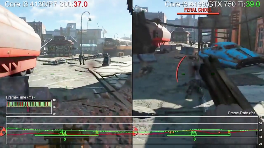 مقایسه فریم ریت بازی Fallout 4 - 750Ti vs 360