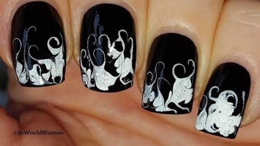 آموزش دیزاین ناخن _ طراحی ناخن مدل سیاه و سفید
