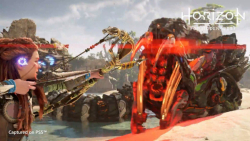 مبارزه با مار عظیم الجثه به نام Slitherfang در بازی Horizon Forbidden West
