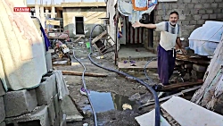 آبگرفتگی در کنارک و مشکلات مرد...