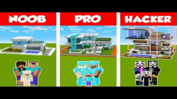 ساخت خانه نوب و پرو و هکر در ماینکرافت | NOOB vs PRO vs HACKER Minecraft