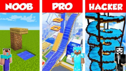 ساخت استخر نوب و پرو و هکر در ماینکرافت | NOOB vs PRO vs HACKER Minecraft