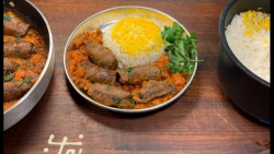 آموزش آشپزی طرز تهیه کباب رول با سس گوجه جعفری