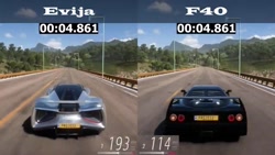 درگ بازی Forza Horizon 5- Lotus Evija vs Ferrari F40