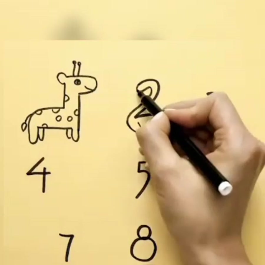 Как нарисовать животных из цифр простые