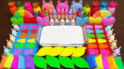 مخلوط کردن اسلایم های شفاف اسم...