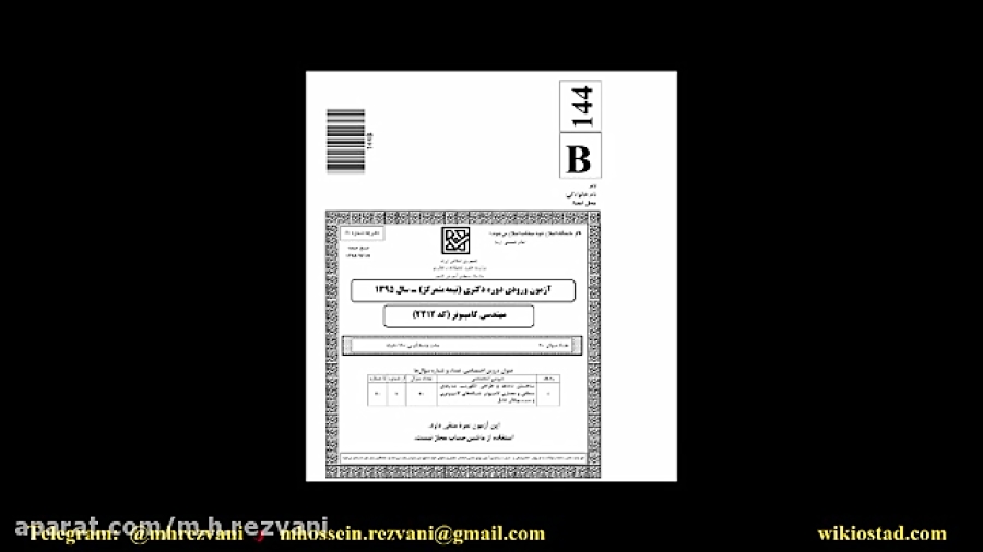 دموی حل درس شبکه- کنکور دکتری دولتی کامپیوتر-95 دکتر محمد حسین رضوانی