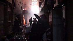 آتش سوزی گسترده در بازار تهران