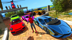 دزدیدن ماشین های لوکس توسط مرد عنکبوتی در بازی GTA 5