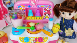 بازی عروسک بچه و آشپزی غذا و ا...