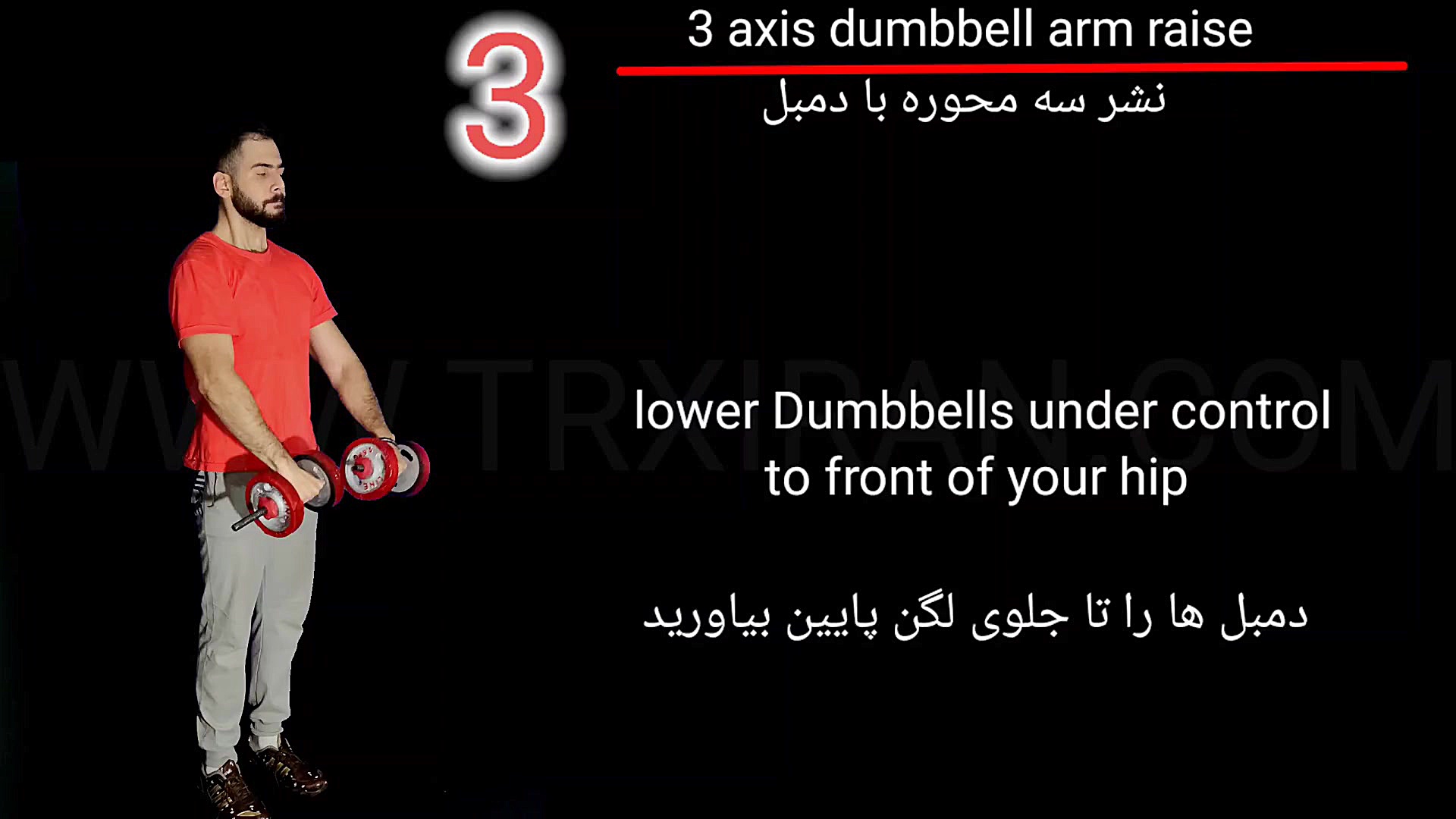 Three axis dumbbell arm raise/نشر سه محوره با دمبل پوسیدگی دندان
