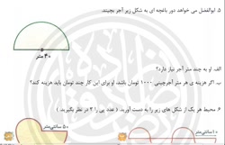 کاربرگ محیط دایره پایه پنجم - محیط شکل