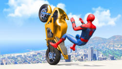 پرش های عجیب و فان مرد عنکبوتی در بازی GTA 5 بر فراز ساختمانها
