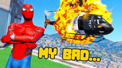 کمدی مرد عنکبوتی و پلیسها در GTA 5