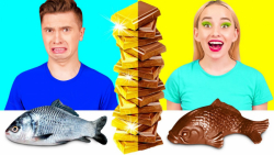 چالش فان انواع غذاهای شکلاتی و...