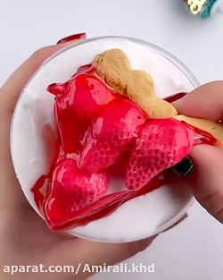 اسلایم کیک توت فرنگی فالو فالو...