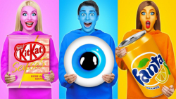 چالش خنده دار غذایی سه رنگ فان...