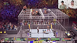 گیم پلی جذاب بازی WWE 2k22 رقابت جهنم در قفس Hell in a cell با حضور بزرگان